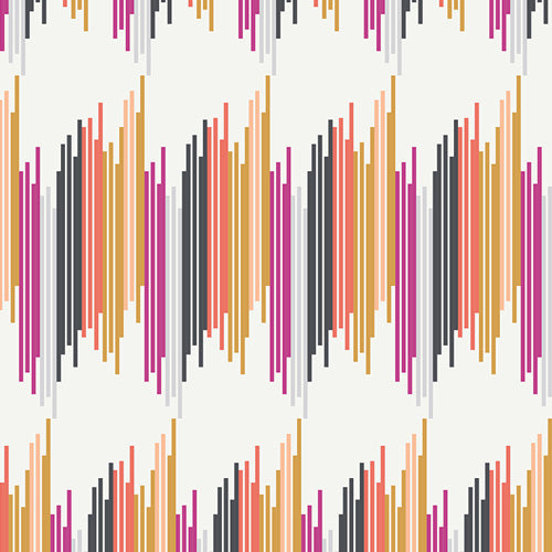 City Heartbeeps - Fitted Crib Sheet - Multi-colored Lines on Ivory - Olli+Lime
